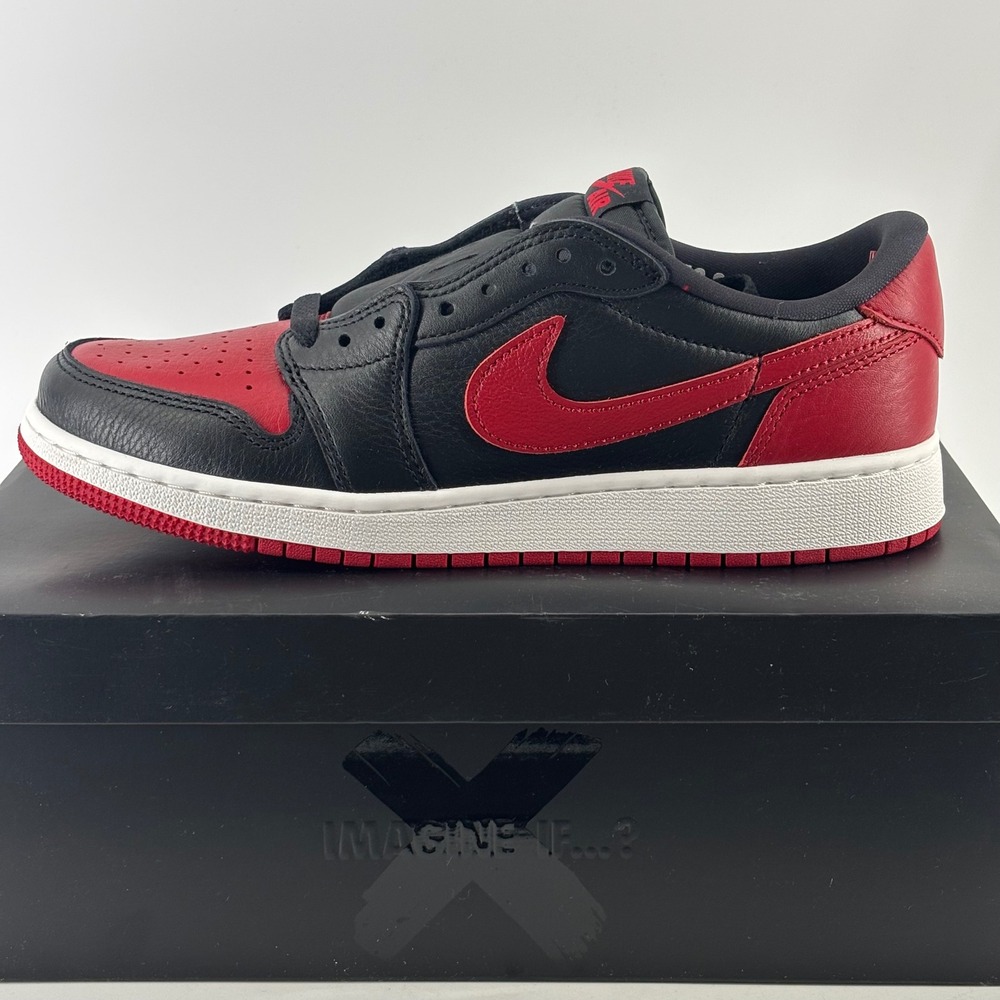 Jordan Air Jordan 1 Retro Low OG GS 7Y Black Red Banned X IW6277-001 Sneakers